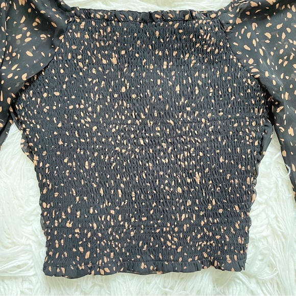 All in Favor Black and Orange Square-neck Ruched Top - Picture 9 of 10